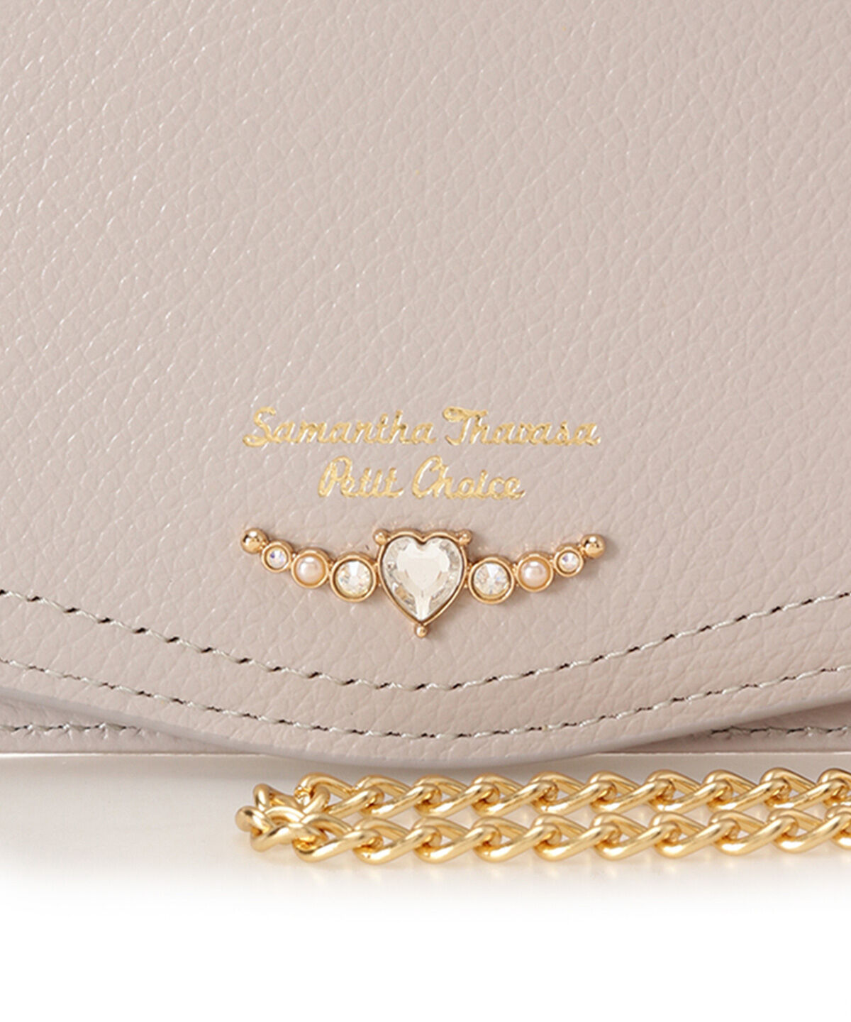 Samantha Thavasa Petit Choice「クリアハートビジュー パスケース」|定期入れ|