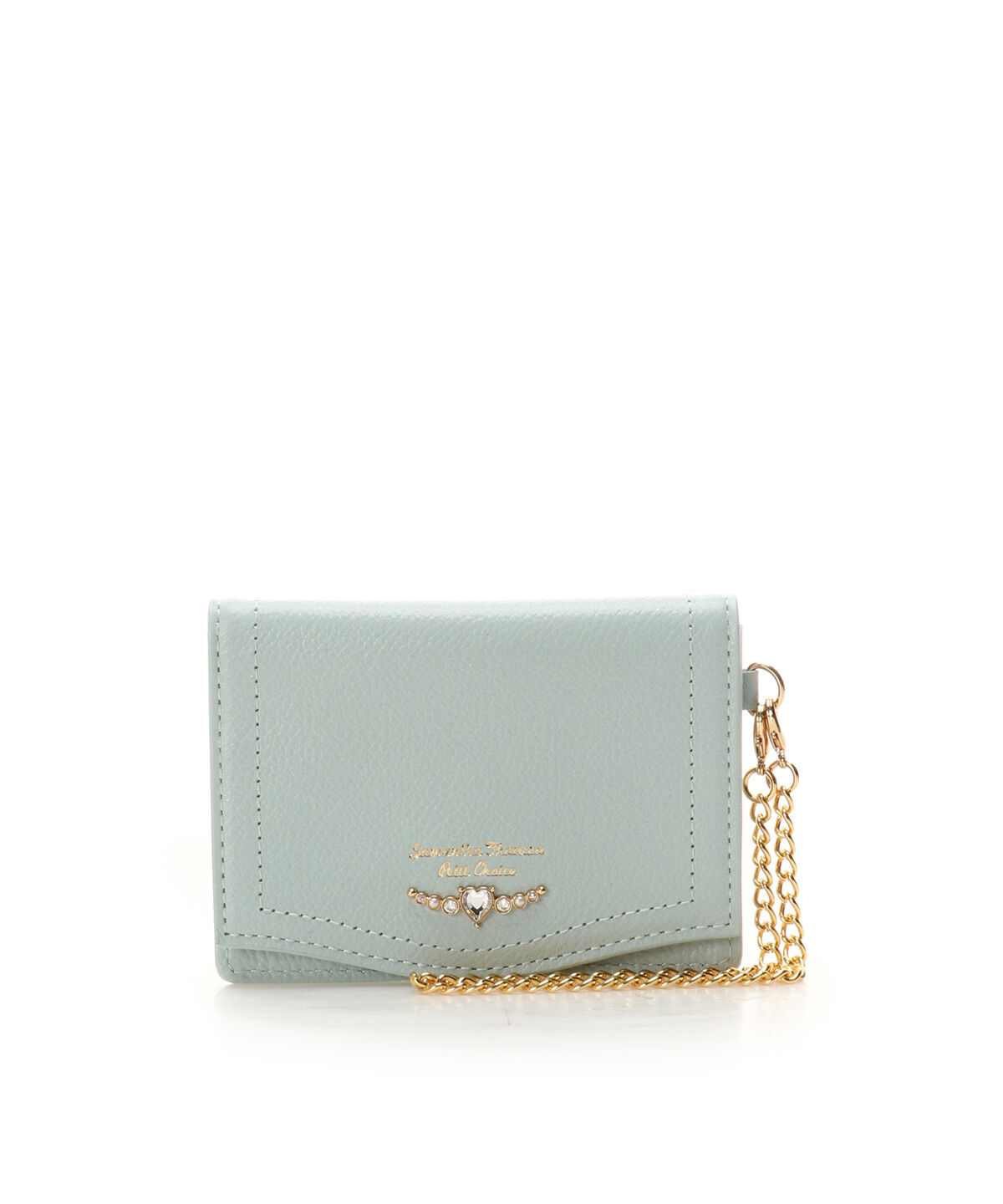 Samantha Thavasa Petit Choice「クリアハートビジュー パスケース」|定期入れ|ミント