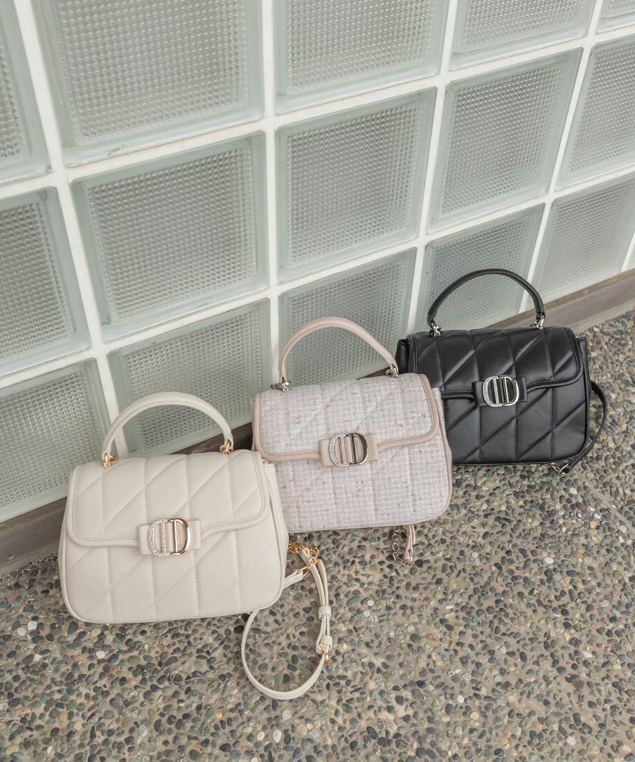  「2WAY ビジューパーツキルティングハンドバッグ」|ハンドバッグ|