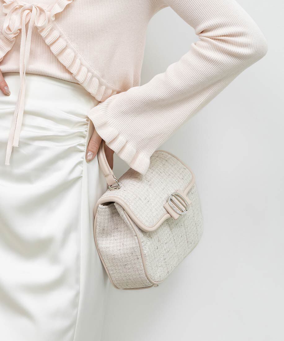  「2WAY ビジューパーツキルティングハンドバッグ」|ハンドバッグ|