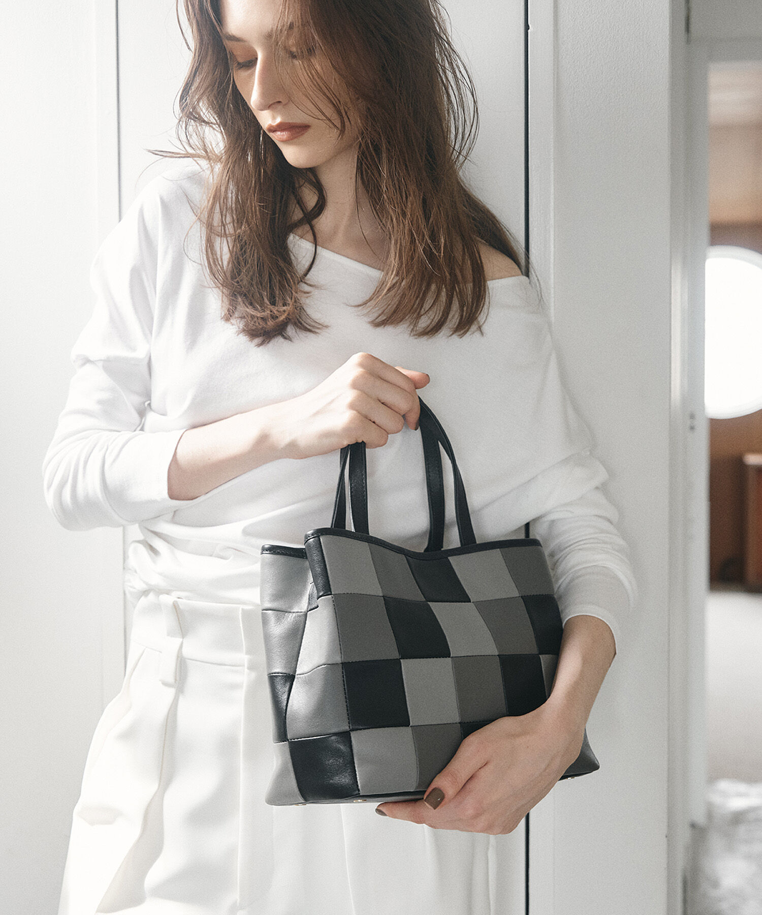 TOPKAPI TREASURE「【TREASURE TOPKAPI】スムースレザー パッチワーク ショルダー付 トートバッグ」|トートバッグ|