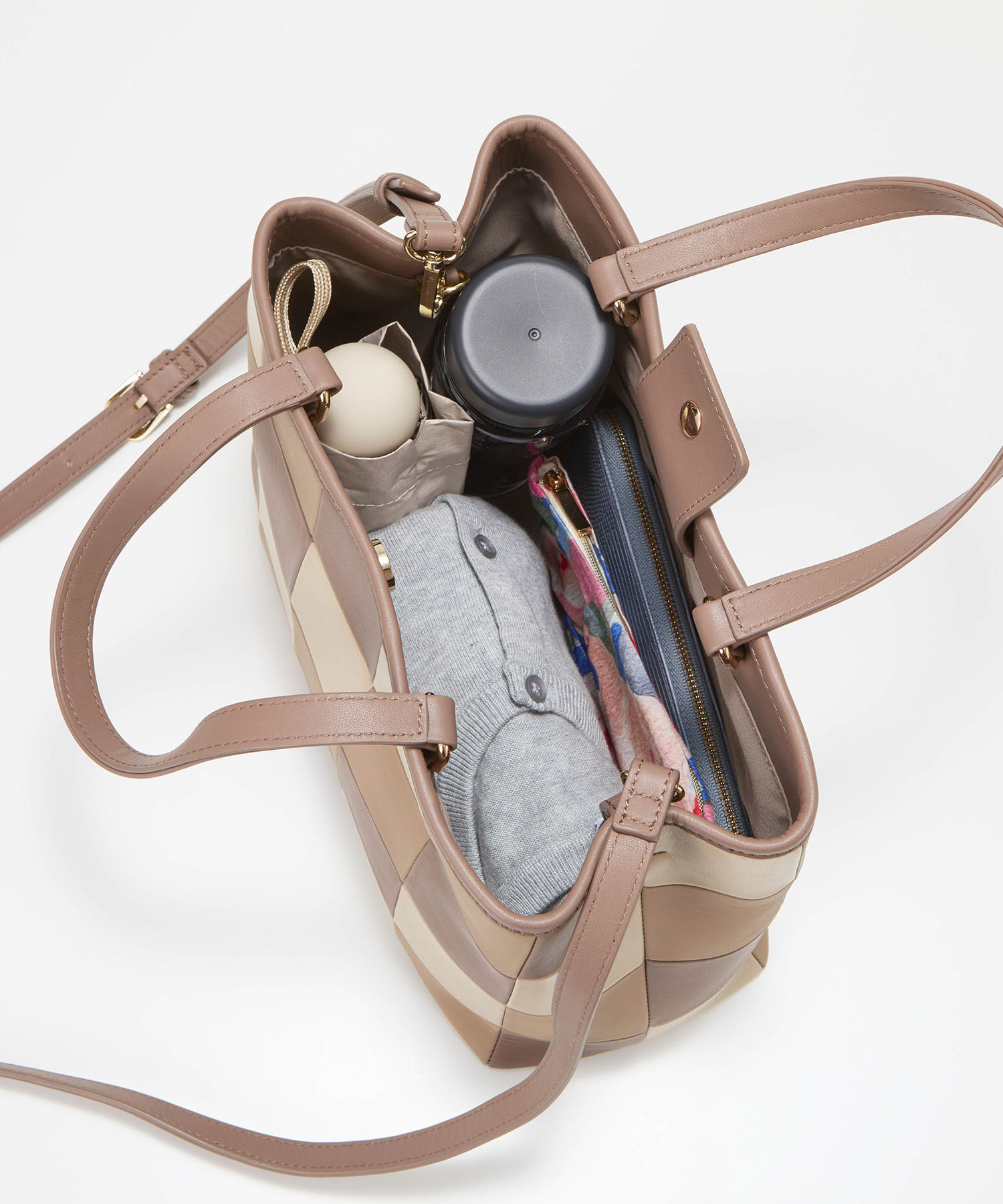 TOPKAPI TREASURE「【TREASURE TOPKAPI】スムースレザー パッチワーク ショルダー付 トートバッグ」|トートバッグ|