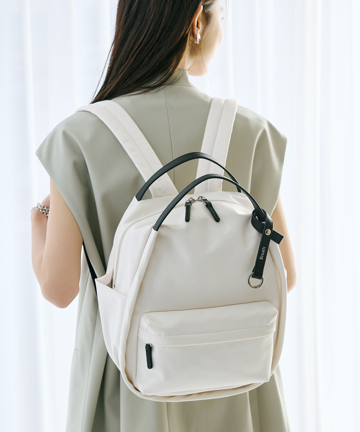 TOPKAPI BREATH「【Breath TOPKAPI】【撥水】ツヤ ナイロン レザーハンドル ミニ リュック」|リュック|
