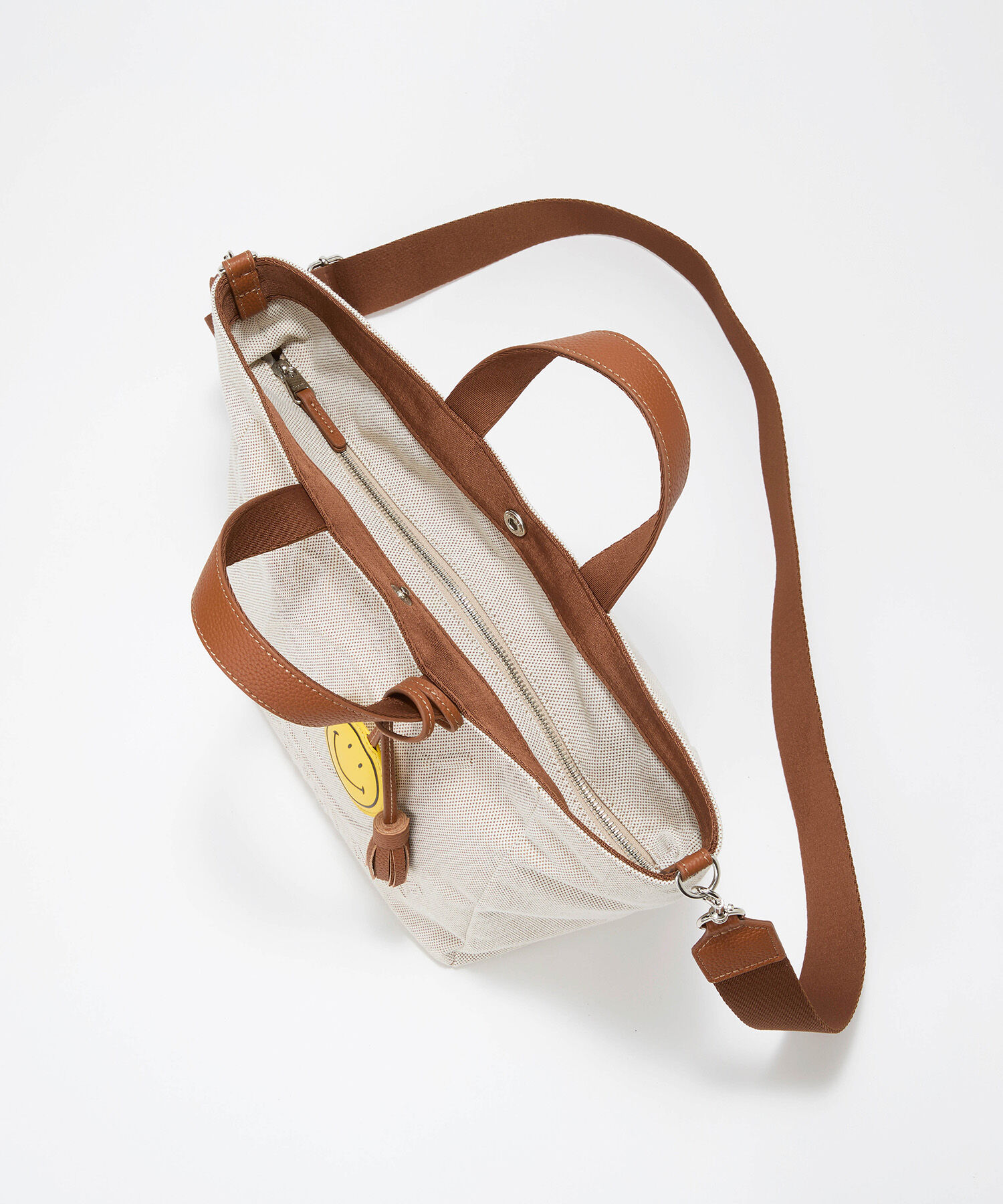 TOPKAPI BREATH「【Breath TOPKAPI】SMILE COLLECTION エンボス スマイル 2way トートバッグ /スマイルチャーム付き」|トートバッグ|