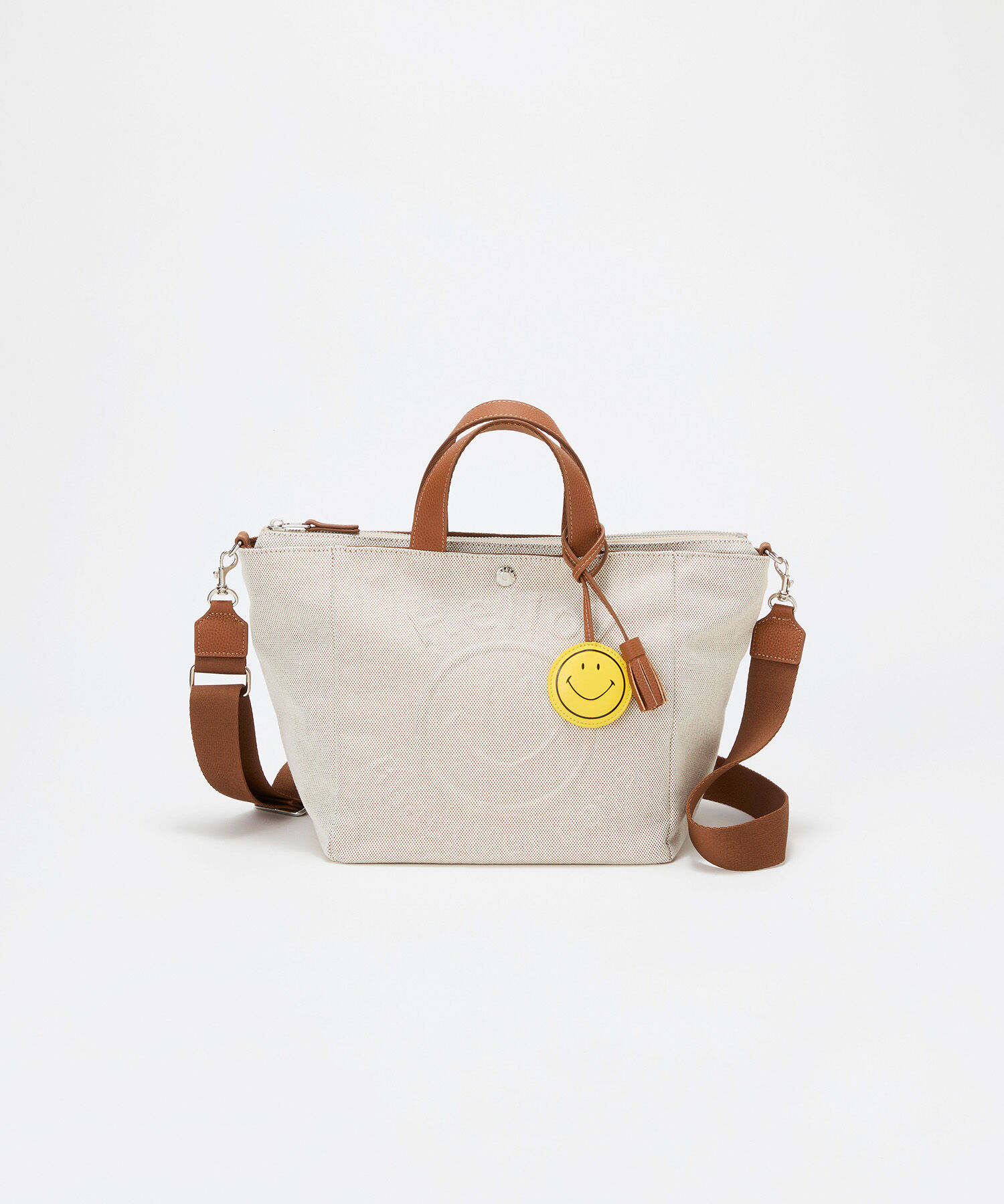 TOPKAPI BREATH「【Breath TOPKAPI】SMILE COLLECTION エンボス スマイル 2way トートバッグ /スマイルチャーム付き」|トートバッグ|