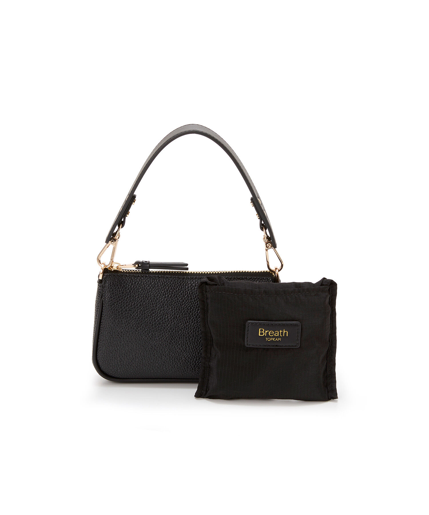 TOPKAPI BREATH「【Breath TOPKAPI】【TOPKAPI &times; 藤本美貴さんコラボ】スコッチグレイン サブバッグ付きミニバッグ/撥水」|トートバッグ|ブラック