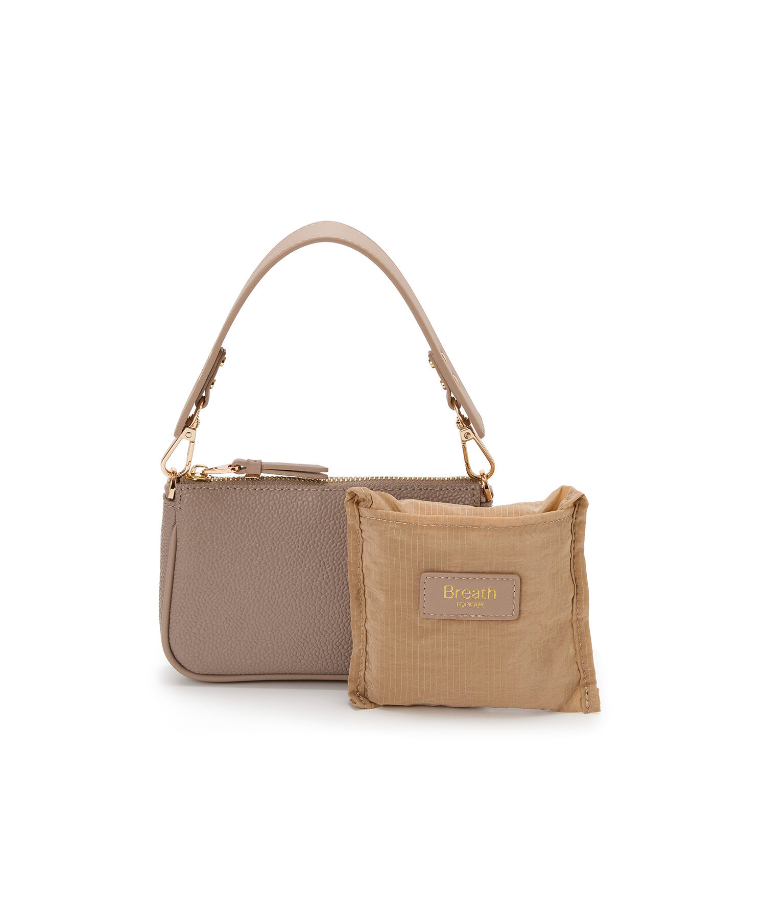 TOPKAPI BREATH「【Breath TOPKAPI】【TOPKAPI &times; 藤本美貴さんコラボ】スコッチグレイン サブバッグ付きミニバッグ/撥水」|トートバッグ|ミルクティ
