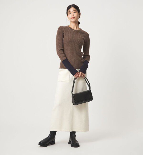 UNITED ARROWS green label relaxing「【WEB限定】＜at ease＞バイカラー クルーネック プルオーバー ニット」|ニット・セーター|