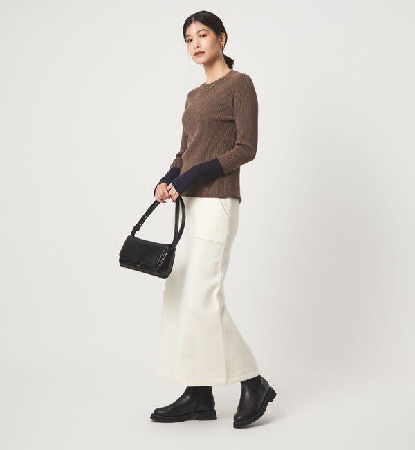 UNITED ARROWS green label relaxing「【WEB限定】＜at ease＞バイカラー クルーネック プルオーバー ニット」|ニット・セーター|