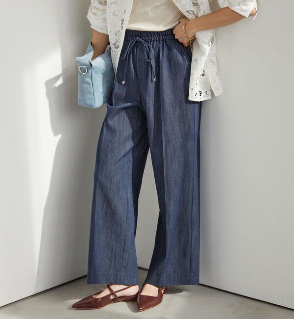 UNITED ARROWS green label relaxing「［size SHORT/TALLあり］ニーハイフレアパンツ デニム 2 ストレッチ」|デニム|COBALT