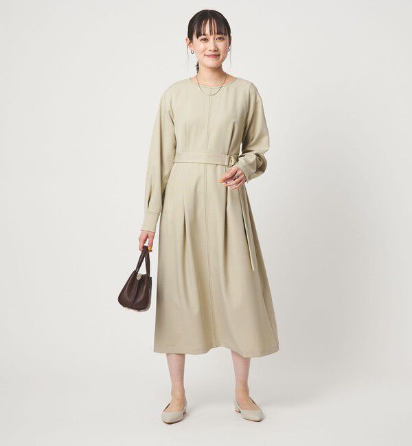 UNITED ARROWS green label relaxing「ステッチ タック セミフレア ワンピース」|ワンピース|NATURAL