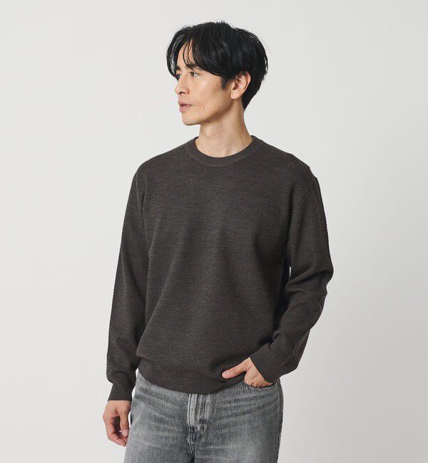 BEAUTY&YOUTH UNITED ARROWS「ウォッシャブルウール ツイル クルーネック ニット 手洗い可能」|ニット・セーター|