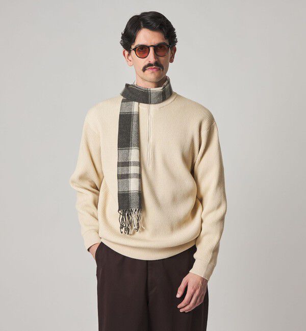 Steven Alan＞ T/C 9G アゼ ハーフジップ ドライバーズ ニット（STEVEN