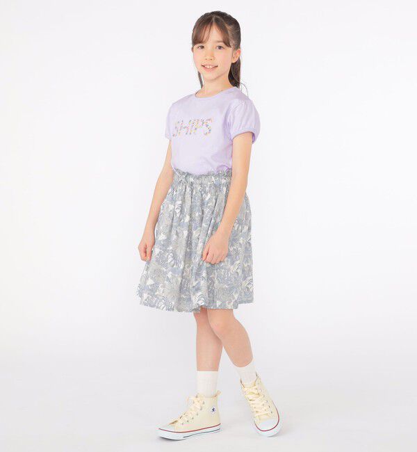 SHIPS KIDS「SHIPS KIDS:140～150cm / ガーリー 刺繍 ロゴ TEE」|Tシャツ・カットソー|