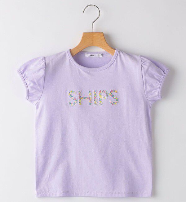 SHIPS KIDS「SHIPS KIDS:140～150cm / ガーリー 刺繍 ロゴ TEE」|Tシャツ・カットソー|