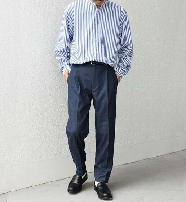 SHIPS any「SHIPS any: 〈洗濯機可能〉1タック デニムライク テーパードトラウザーズ パンツ◇」|チノ|