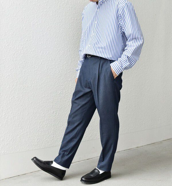 SHIPS any「SHIPS any: 〈洗濯機可能〉1タック デニムライク テーパードトラウザーズ パンツ◇」|チノ|