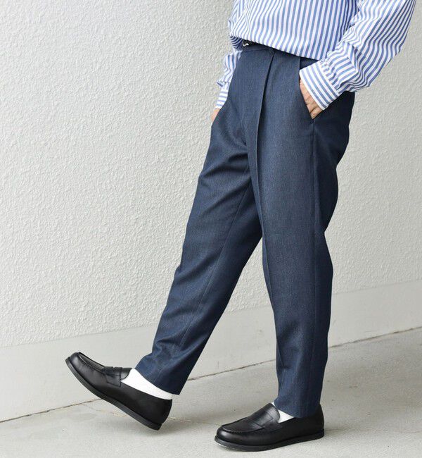 SHIPS any「SHIPS any: 〈洗濯機可能〉1タック デニムライク テーパードトラウザーズ パンツ◇」|チノ|