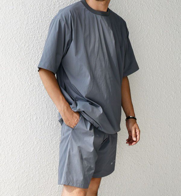 SHIPS any「【WEB限定】SHIPS any:ワッシャーナイロン スピンドル Tシャツ＋イージーショーツ セットアップ◆」|Tシャツ・カットソー|