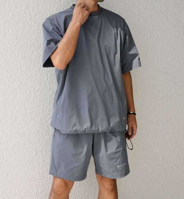 SHIPS any「【WEB限定】SHIPS any:ワッシャーナイロン スピンドル Tシャツ＋イージーショーツ セットアップ◆」|Tシャツ・カットソー|