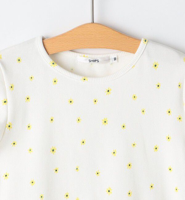 SHIPS KIDS「SHIPS KIDS:80～90cm / フラワー テキスタイル 半袖 TEE」|Tシャツ・カットソー|