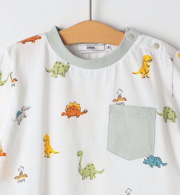 SHIPS KIDS「SHIPS KIDS:80～90cm / 恐竜 テキスタイル 半袖 TEE」|Tシャツ・カットソー|