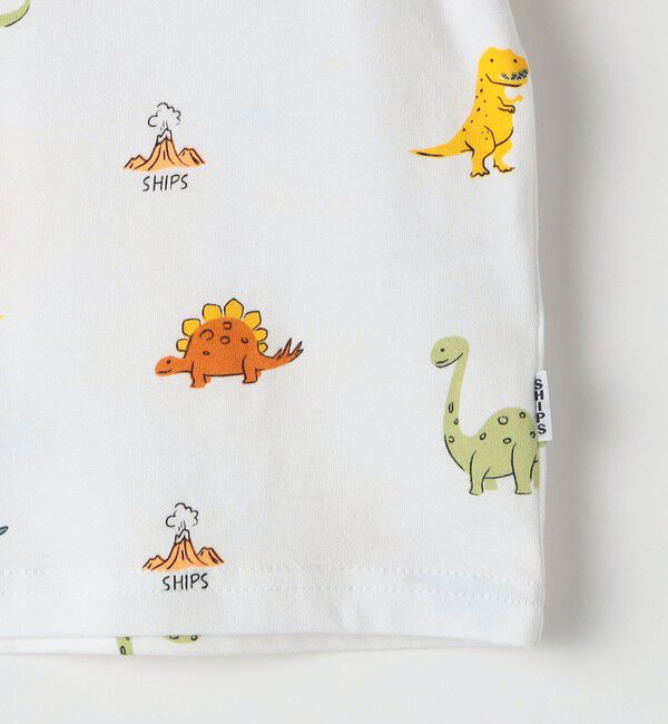 SHIPS KIDS「SHIPS KIDS:80～90cm / 恐竜 テキスタイル 半袖 TEE」|Tシャツ・カットソー|