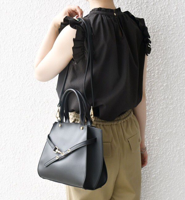 SHIPS any「《一部追加予約》SHIPS any: ベルト デザイン 2WAY スクエア バッグ」|ハンドバッグ|