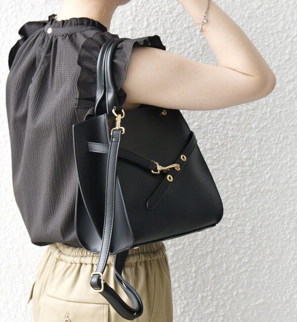 SHIPS any「《一部追加予約》SHIPS any: ベルト デザイン 2WAY スクエア バッグ」|ハンドバッグ|