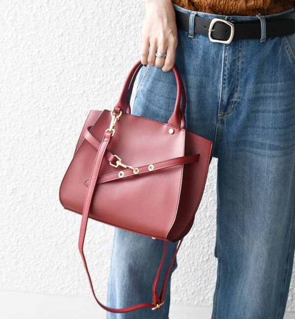 SHIPS any「《一部追加予約》SHIPS any: ベルト デザイン 2WAY スクエア バッグ」|ハンドバッグ|