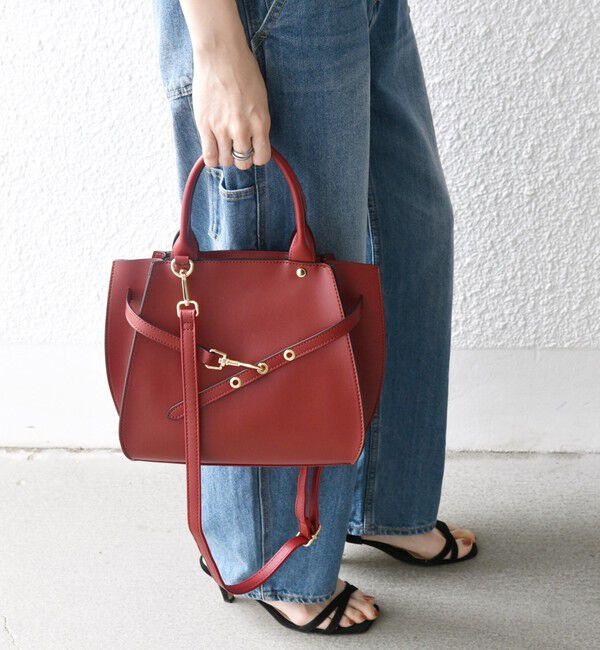 SHIPS any「《一部追加予約》SHIPS any: ベルト デザイン 2WAY スクエア バッグ」|ハンドバッグ|