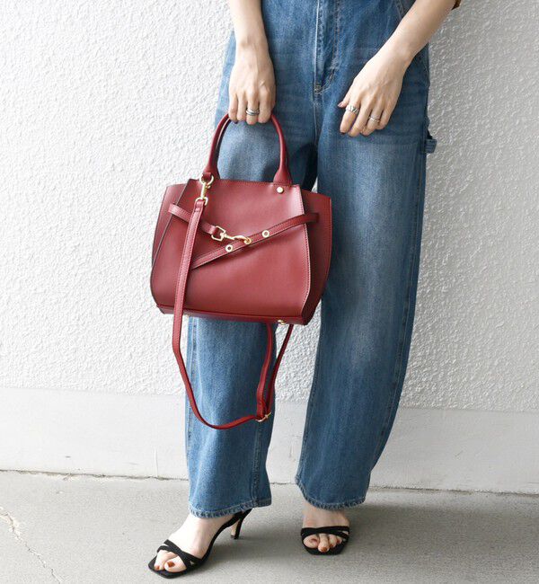 SHIPS any「《一部追加予約》SHIPS any: ベルト デザイン 2WAY スクエア バッグ」|ハンドバッグ|