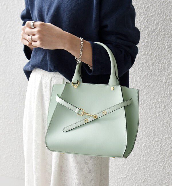 SHIPS any「《一部追加予約》SHIPS any: ベルト デザイン 2WAY スクエア バッグ」|ハンドバッグ|