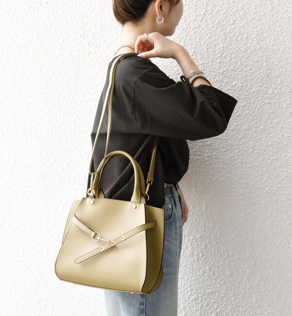 SHIPS any「《一部追加予約》SHIPS any: ベルト デザイン 2WAY スクエア バッグ」|ハンドバッグ|