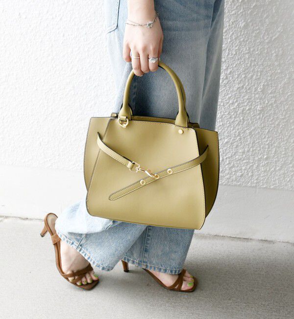 SHIPS any「《一部追加予約》SHIPS any: ベルト デザイン 2WAY スクエア バッグ」|ハンドバッグ|