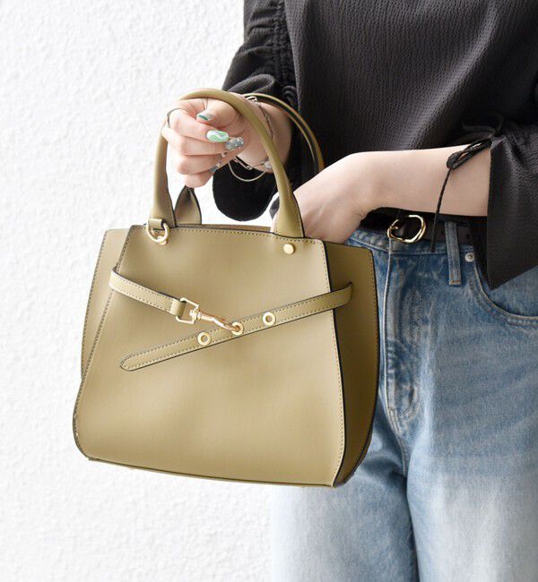 SHIPS any「《一部追加予約》SHIPS any: ベルト デザイン 2WAY スクエア バッグ」|ハンドバッグ|