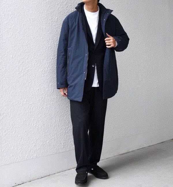 SHIPS any「【WEB限定】SHIPS any:〈撥水/防風等〉多機能 スタンドカラー ダウン ミドル コート 25AW◇」|ダウン|