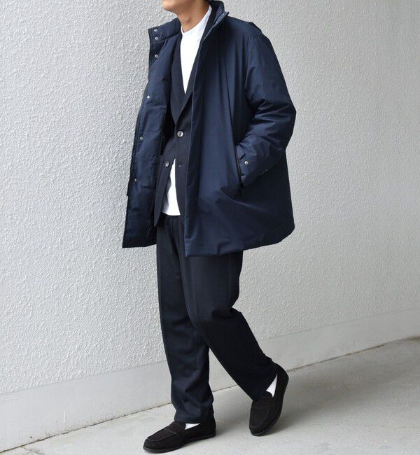 SHIPS any「【WEB限定】SHIPS any:〈撥水/防風等〉多機能 スタンドカラー ダウン ミドル コート 25AW◇」|ダウン|