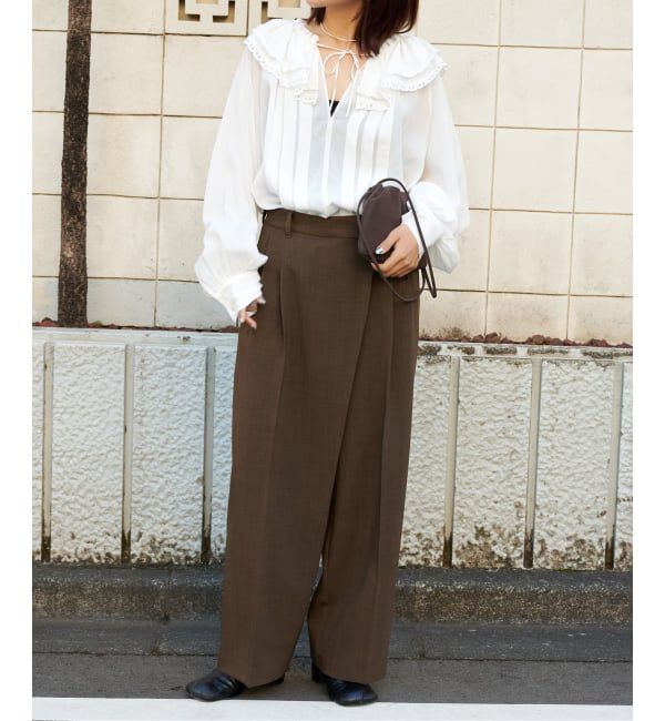 OUTDOOR PRODUCTS Usual Things「ツイルアシンメトリータックパンツ」|スラックス|