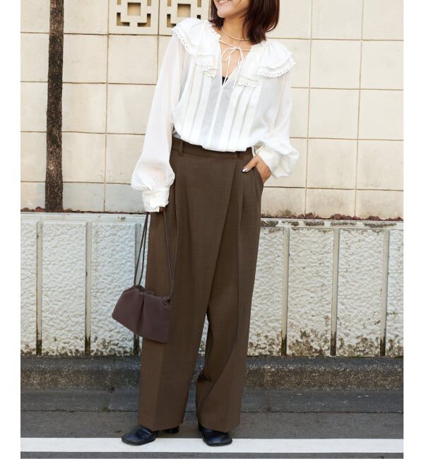 OUTDOOR PRODUCTS Usual Things「ツイルアシンメトリータックパンツ」|スラックス|