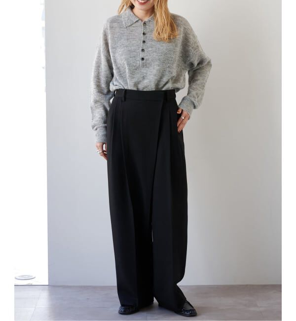 OUTDOOR PRODUCTS Usual Things「ツイルアシンメトリータックパンツ」|スラックス|