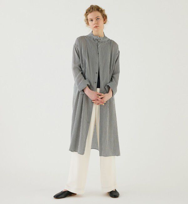 GALERIE VIE「セルロースシルクブロード  ハイネックロングシャツ」|ワンピース|