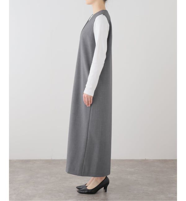 SLOBE IENA「Vネックセンタースリットジャンパースカート」|ワンピース|