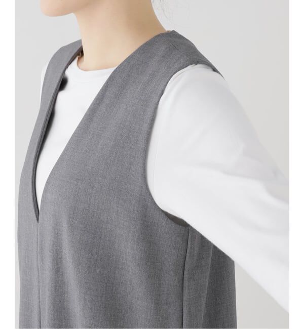 SLOBE IENA「Vネックセンタースリットジャンパースカート」|ワンピース|