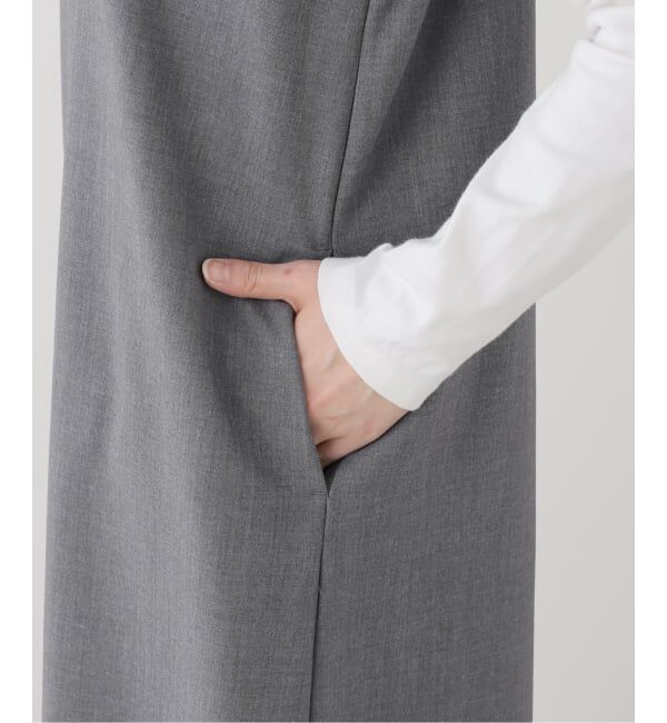 SLOBE IENA「Vネックセンタースリットジャンパースカート」|ワンピース|