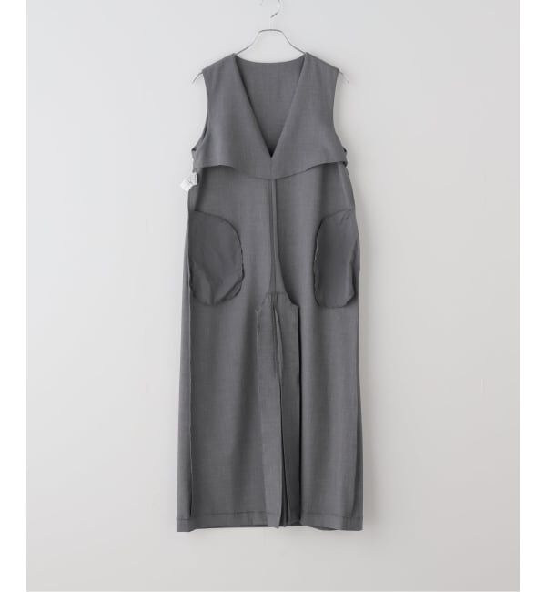 SLOBE IENA「Vネックセンタースリットジャンパースカート」|ワンピース|