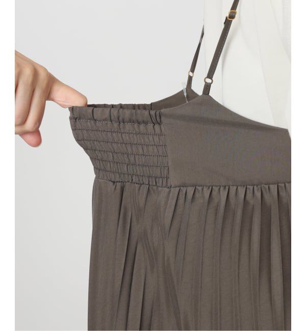 SLOBE IENA「《WEB限定/追加》パウダリーサテンプリーツキャミワンピース」|ワンピース|
