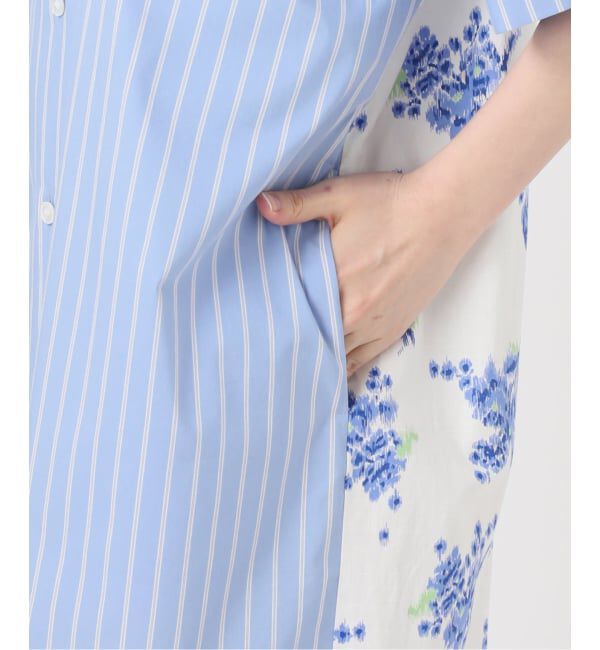 Glyph「《一部店舗+WEB限定》Glyph Stripe x Flower Print Shirt Dress」|ワンピース|