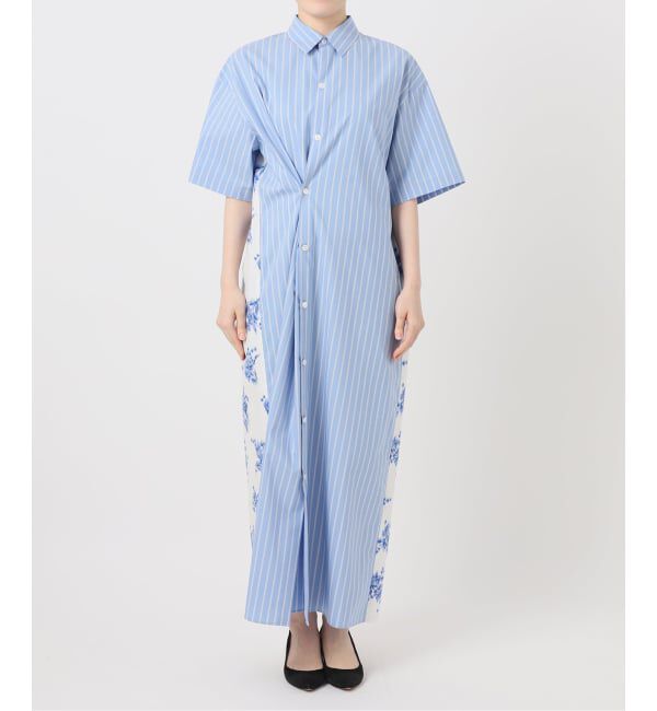 Glyph「《一部店舗+WEB限定》Glyph Stripe x Flower Print Shirt Dress」|ワンピース|
