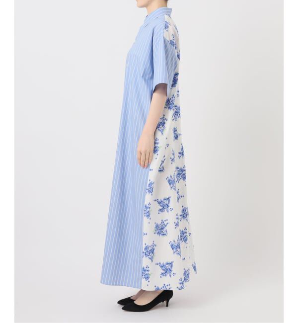 Glyph「《一部店舗+WEB限定》Glyph Stripe x Flower Print Shirt Dress」|ワンピース|